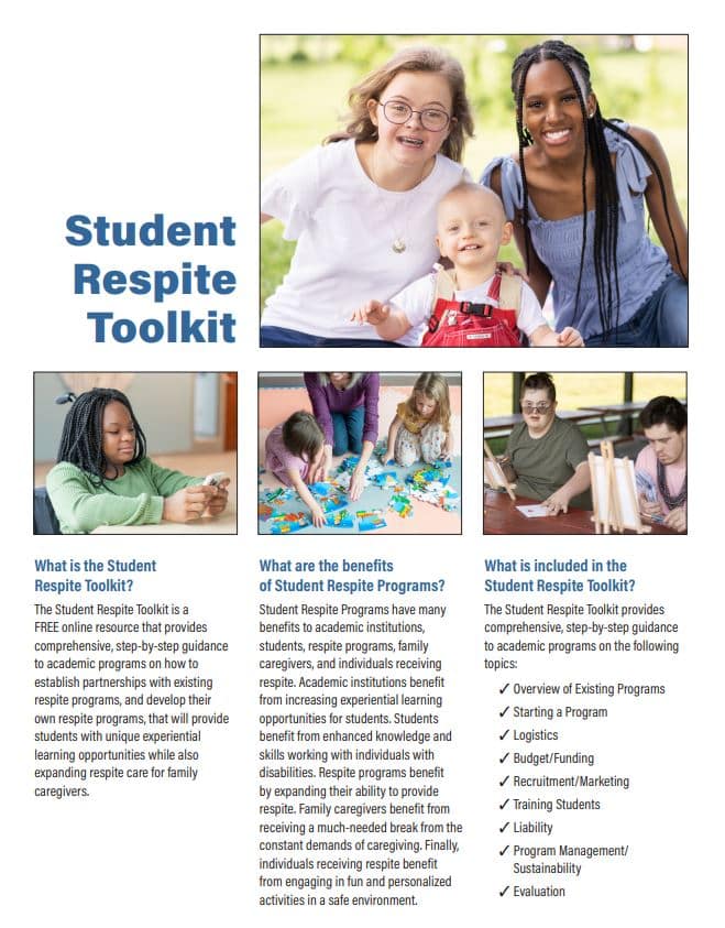 Student Respite Toolkit Flyer | ARCH National Respite Network 