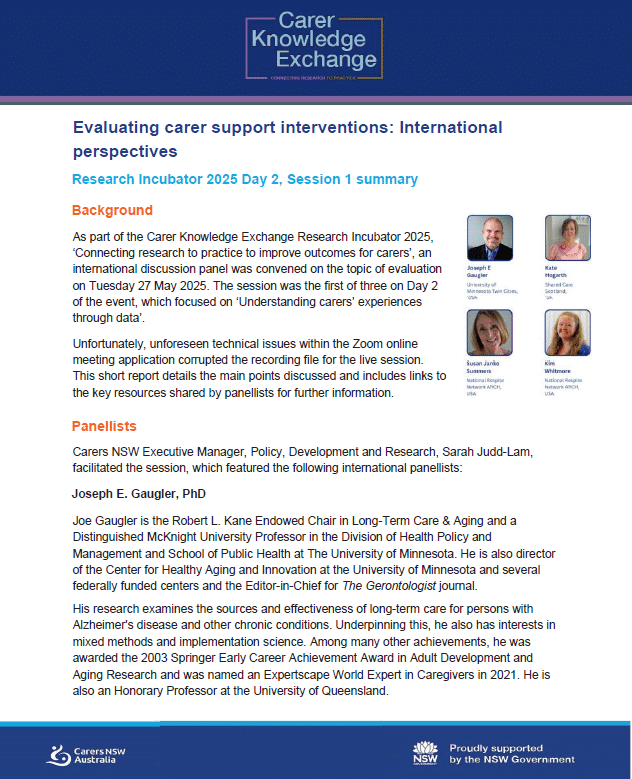 Cover Carers NSW