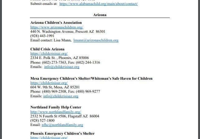 Crisis Nurseries List